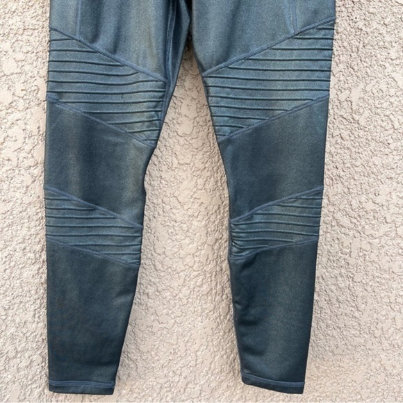Athleta Inclination Moto tight Women’s Size Small Black‎ Metallic Pullon Style - Picture 8 of 17
